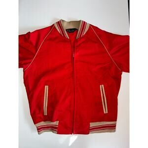 Champion Full Zip Varsity Jacket Men's Red Size Large Front Vintage